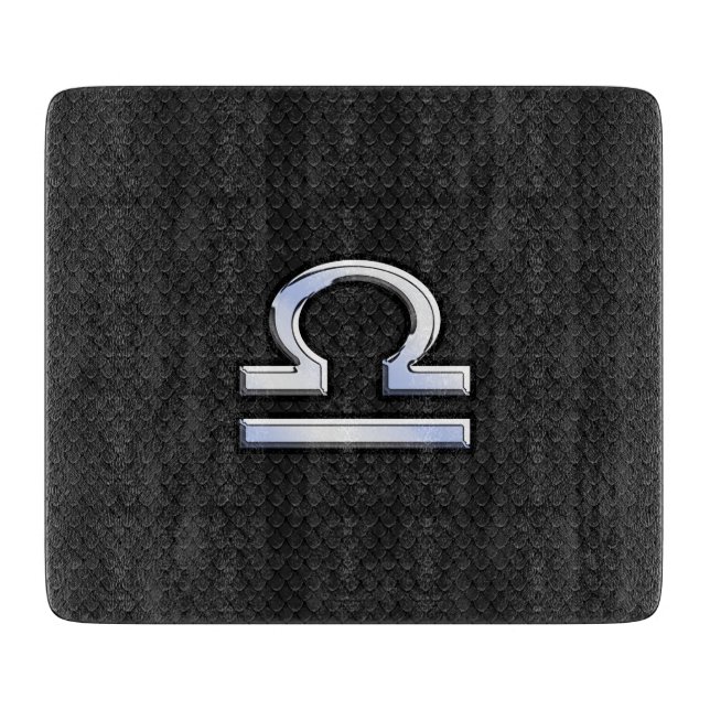 Modern Libra Zodiac Sign auf schwarzer Schlange Ha Schneidebrett (Vorderseite)