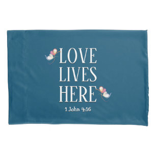 Modern LIEBE LEBT HIER individuell einstellbar Kissenbezug