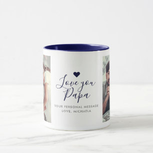 Modern "Liebe Papa" 2-Foto Tasse