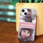 Modern Liebe You Oma 2 Fotos Rosa Rosa Case-Mate iPhone Hülle<br><div class="desc">Das wunderschöne,  moderne iPhone-Gehäuse mit 2 Ihrer Lieblings-Fotos auf der Oberseite und auf der Unterseite mit einem rot-rosa Streifen in der Mitte mit Typografie. Passen Sie die Typografie an. Melde mich,  wenn du Hilfe brauchst oder spezielle Wünsche hast.</div>