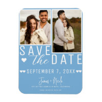 Modern Light Blue Save the Date 2 Foto Wedding
