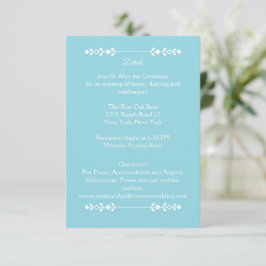 Modern Light Blue & White Wedding Details Card Begleitkarte