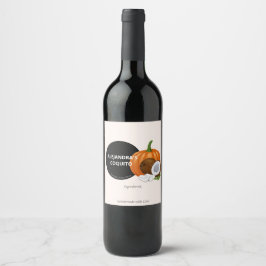 Modern Light Cream Pumpkin Gewürz Coquito Flasche Weinetikett