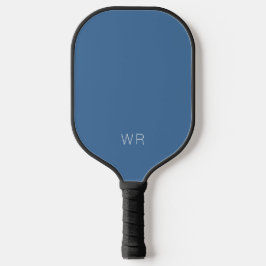 Modern Light Navy Blue Monogram Initials Pickleball Schläger