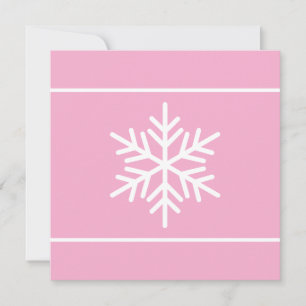 Modern Light Pink White Nordic Snowflake Streifen Feiertagskarte