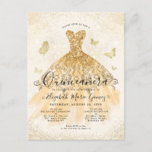 Modern Light Yellow Gold Glitter Gown Quinceanera