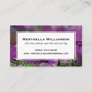 Modern LILA Floral Christliche Schrift Visitenkarte
