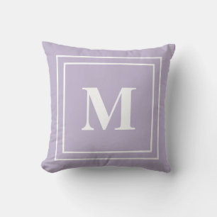 Modern Lila Lavendel Monogram Kissen