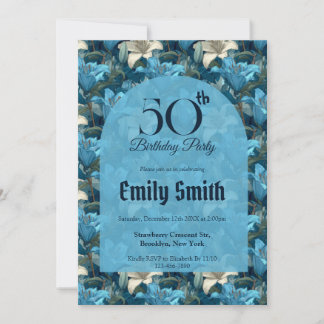 Modern Lilies Petal Happy Birthday Einladung