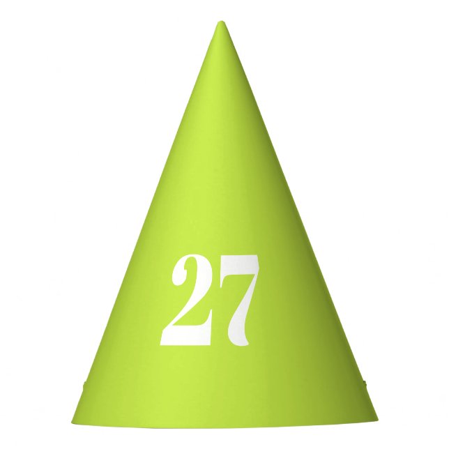 Modern lime green custom number fun birthday partyhütchen (Vorderseite)
