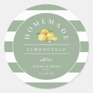 Modern Limoncello Dusty Sage Green Strip Runder Aufkleber