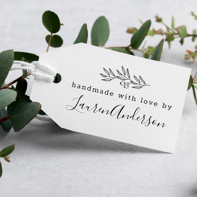 Modern Line Art Berries Handwerk mit Liebe von Geschenkanhänger (Von Creator hochgeladen)