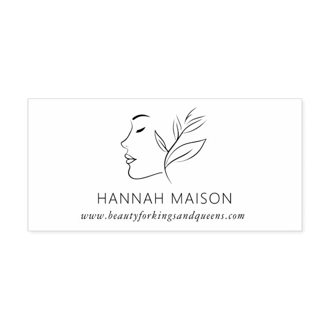 Modern, Line Art, Woman, Leafe, Salon, Gummistempel (Prägung)
