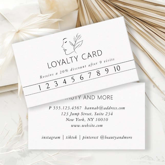 Modern, Line Art, Woman, White, Salon, Visitenkarte (Von Creator hochgeladen)