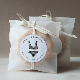 Modern Lingerie Dusche Vielen Dank Runder Aufkleber
