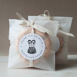 Modern Lingerie Dusche Vielen Dank Runder Aufkleber