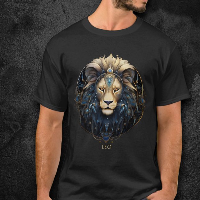 Modern Lion Zodiac Symbol Sun Sign Leo Mens T-Shirt (Von Creator hochgeladen)