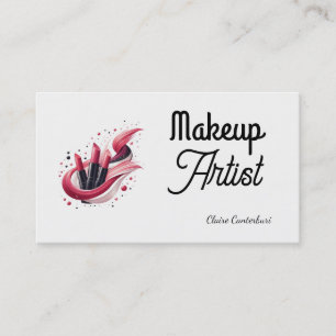 Modern Lipstick Swoosh Makeup Artist Visitenkarte
