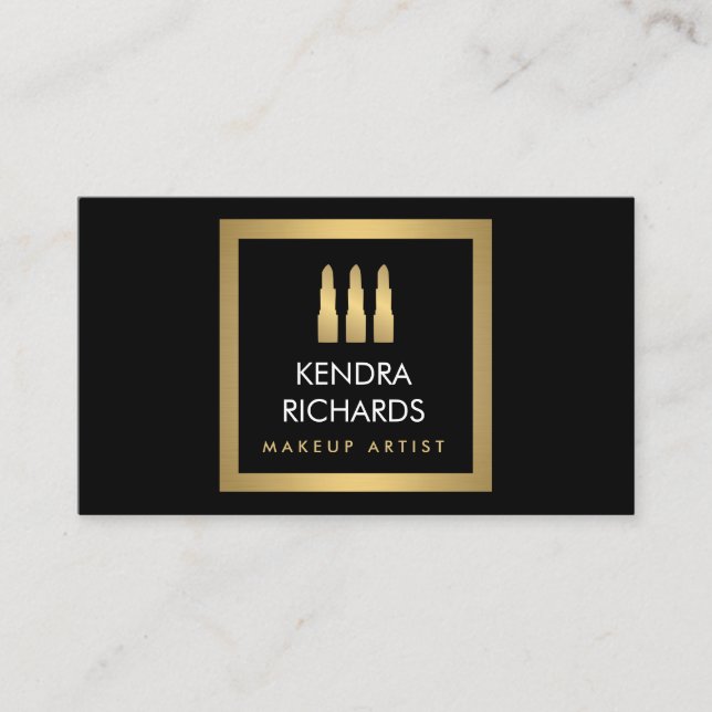 Modern Lipstick Trio Makeup Artist Business Card 2 Visitenkarte (Vorderseite)