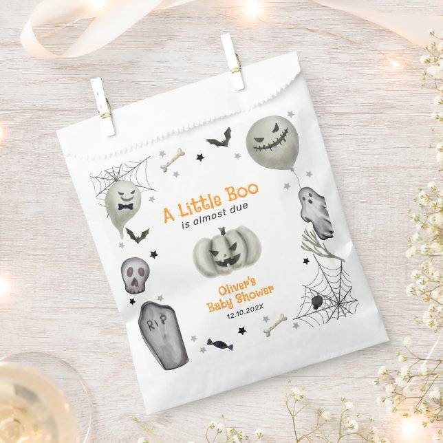 Modern Little Boo Ghost Boy Baby Dusche Geschenktütchen (Ausgeschnitten)