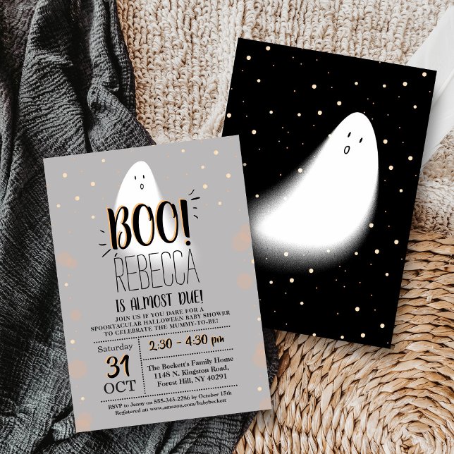 Modern Little Boo! Halloween-Kinderdusche Einladung (Von Creator hochgeladen)