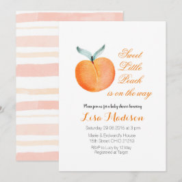 Modern Little Peach ist auf dem Weg Babydusche Einladung