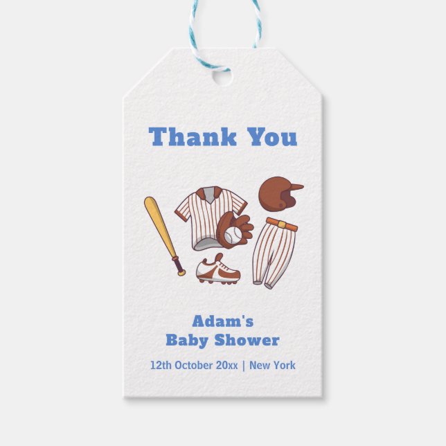 Modern Little Slugger Baseball Sport Baby Shower  Geschenkanhänger (Vorderseite)