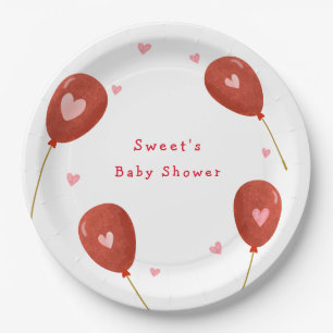 Modern Little Sweetheart Balloon Baby Dusche Pappteller