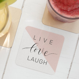 Modern Live Liebe Laught Positive Motivation Zitat Rechteckiger Pappuntersetzer
