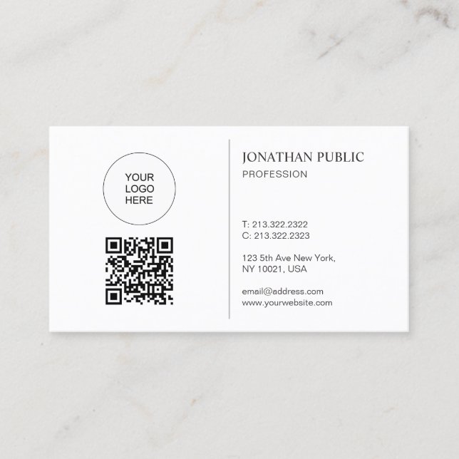 Modern Logo And QR Code Template Connect With Us Visitenkarte (Vorderseite)
