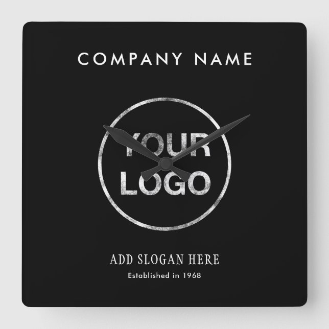 Modern Logo Design Company Quadratische Wanduhr (Vorderseite)