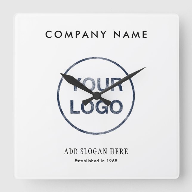 Modern Logo Design Company Quadratische Wanduhr (Vorderseite)