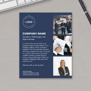 Modern Logo Foto Blau Professionell Geschäftlich Flyer
