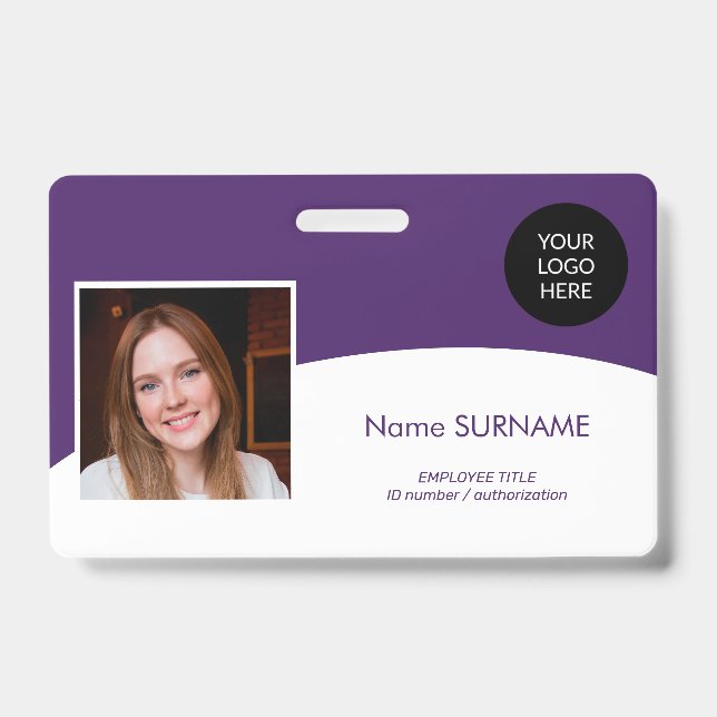 Modern Logo für eine Firma mit Personalausweis Fot Ausweis (Vorderseite)