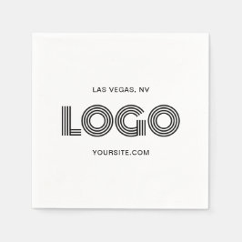 Modern-Logo in Weiß und Schwarz Serviette