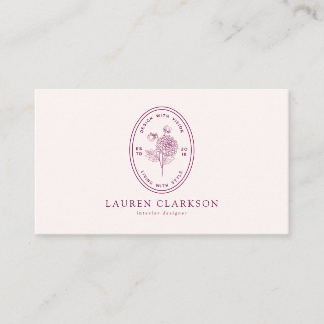 Modern Logo Interior Designer Social Media Icons Visitenkarte (Vorderseite)