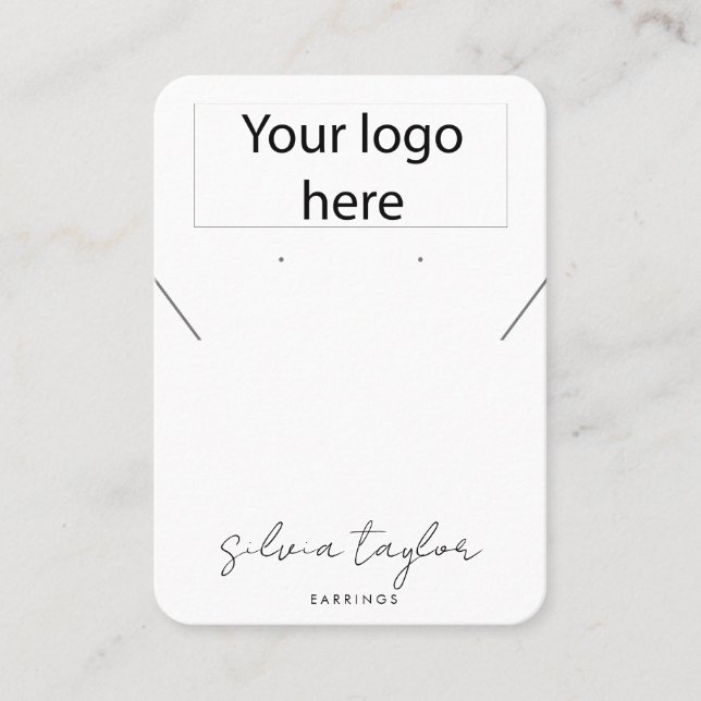 Modern Logo Schmuck Halskette Ohrring-Display Visitenkarte (Vorderseite)