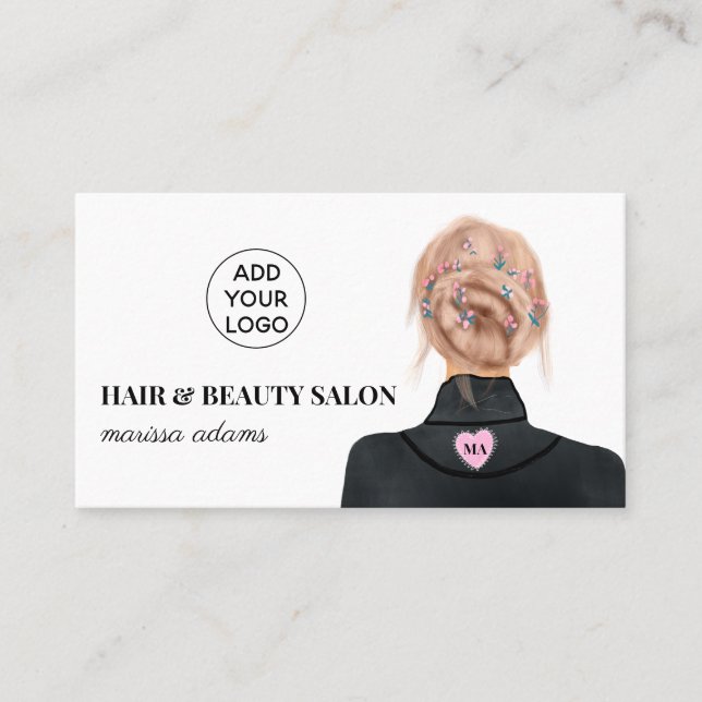 Modern Logo Schönheitssalon Illustration Visitenkarte (Vorderseite)