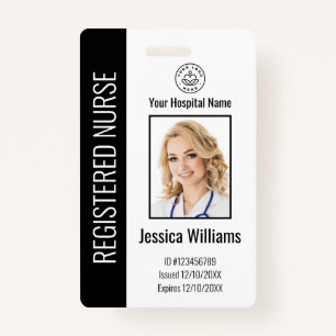 Modern Logo Template Mitarbeiter Foto Name Nurse I Ausweis