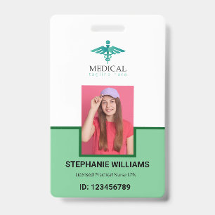 Modern Logo Template Mitarbeiter Foto Name Nurse I Ausweis