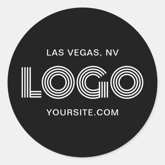 Modern-Logo-Werbeaktion für Schwarz/Weiß Runder Aufkleber (Vorderseite)