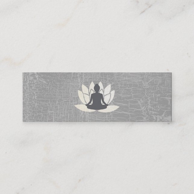 Modern Lotus Blume Marbled Gray Mini Visitenkarte (Vorderseite)