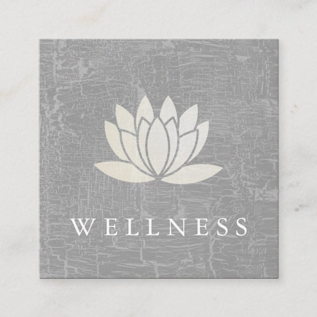 Modern Lotus Blume Marbled Gray Quadratische Visitenkarte (Vorderseite)
