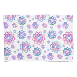 Modern Lotus Blume Muster Pink Pastellgrün Kissenbezug