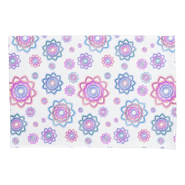 Modern Lotus Blume Muster Pink Pastellgrün Kissenbezug (Vorderseite-Links)