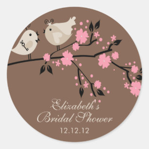 Modern Love Birds Brautparty Runder Aufkleber