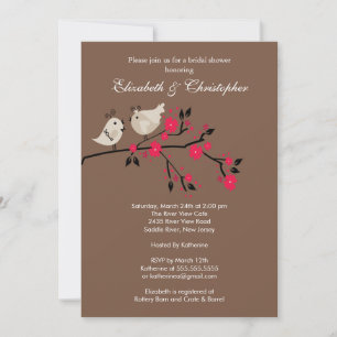 Modern Love Birds Couples Bridal Dusche Einladung