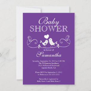Modern Love Birds Girls Babydusche Einladung
