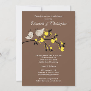Modern Love Birds Paare Bridal Dusche Einladung