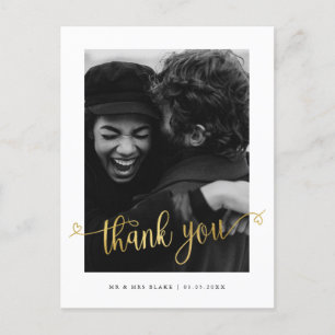 Modern Love Heart Mariage Photo Merci Carte postal